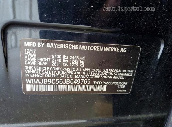 WBAJB9C56JB049765 2018 BMW M5 Black Շարժիչի բաժամունքի տեսք