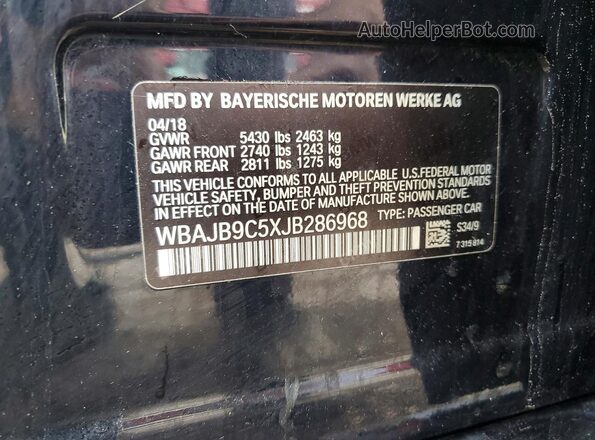 WBAJB9C5XJB286968 2018 BMW M5 Черный Вид подкапотного пространства