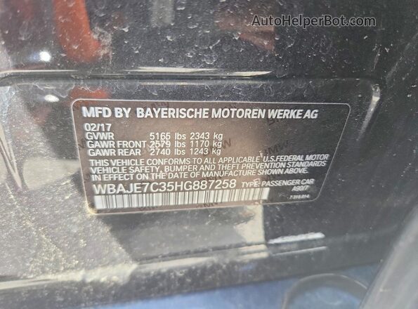WBAJE7C35HG887258 2017 BMW OTHER Серый Вид подкапотного пространства