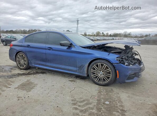WBAJE7C58KWW14586 2019 BMW 5 SERIES Синий Передняя правая четверть