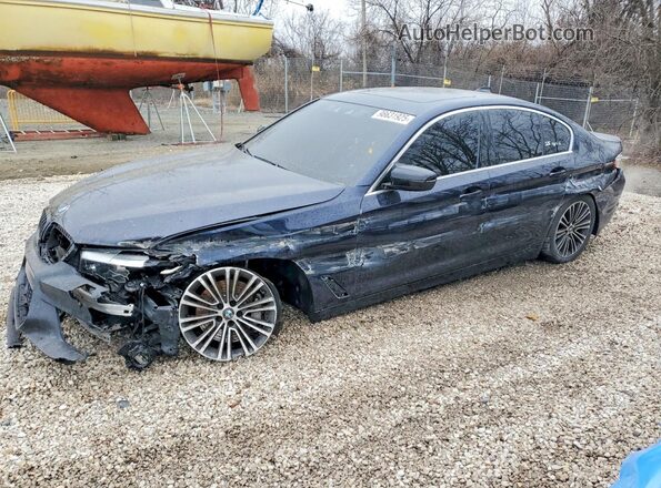 WBAJE7C59KWW09588 2019 BMW 5 SERIES Синий Передняя левая четверть