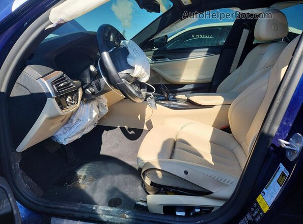 WBAJR7C06LCE14966 2020 BMW 5 SERIES Синий Вид салона спереди