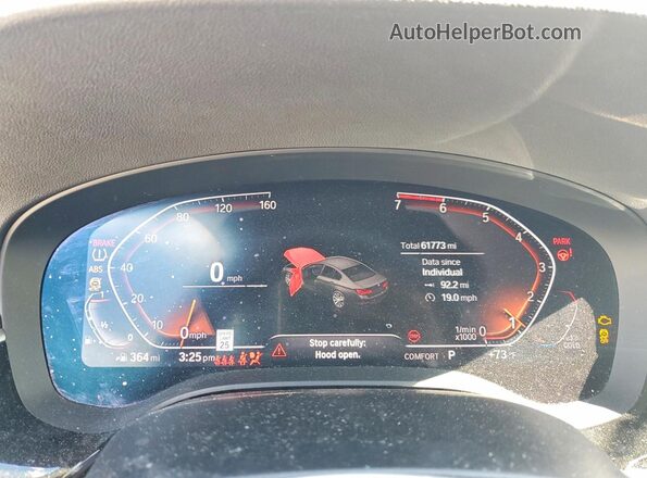 WBAJR7C07LCD65602 2020 BMW 5 SERIES Синий Вид щитка приборов