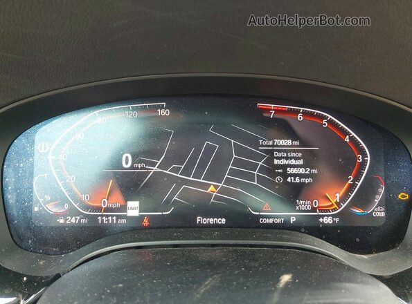 WBAJS1C00LCD14962 2020 BMW 5 SERIES Charcoal Widok zestawu wskaźników