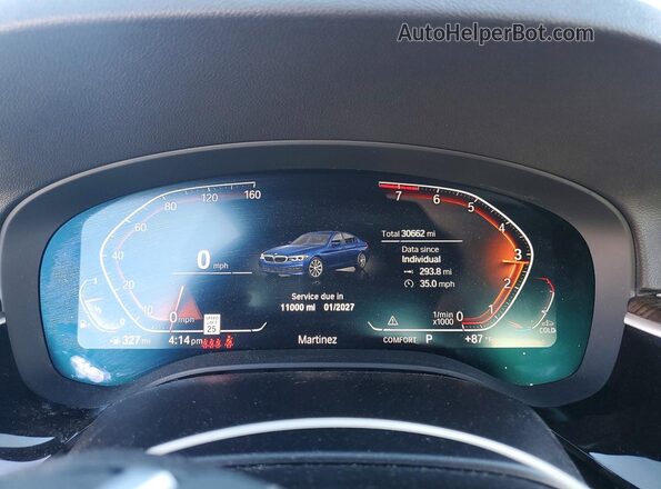 WBAJS1C03LCD74623 2020 BMW 5 SERIES Blue Вид щитка приладів