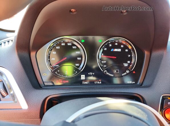 WBS2U7C51KVB09307 2019 BMW M2 Orange Вид щитка приладів