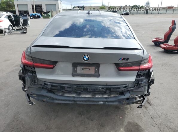 WBS33AY08NFM16938 2022 BMW M3 Gray Rear view