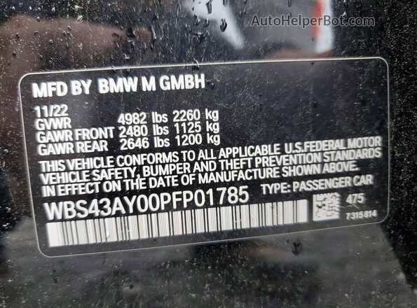 WBS43AY00PFP01785 2023 BMW M3 Черный Вид подкапотного пространства
