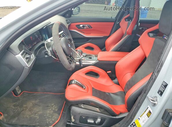 WBS43AY02NFL77882 2022 BMW M3 Gray წინა სალონის ხედი