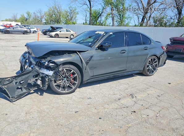 WBS43AY02NFM46005 2022 BMW M3 Черный Передняя левая четверть
