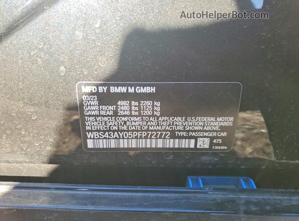 WBS43AY05PFP72772 2023 BMW M3 Black Widok komory silnika
