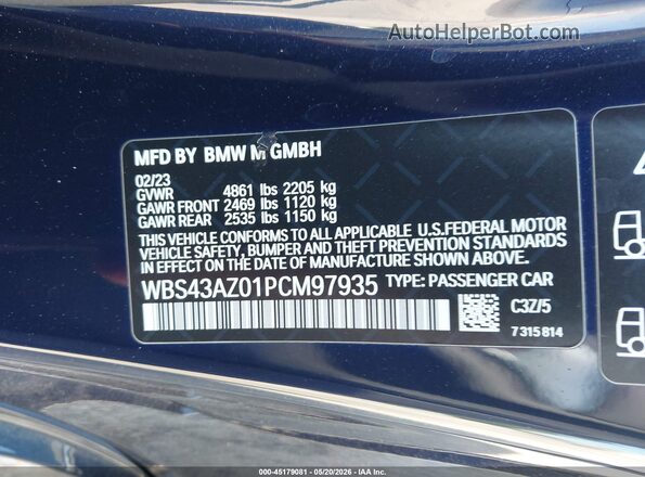 WBS43AZ01PCM97935 2023 BMW M4 Dark Blue Widok komory silnika