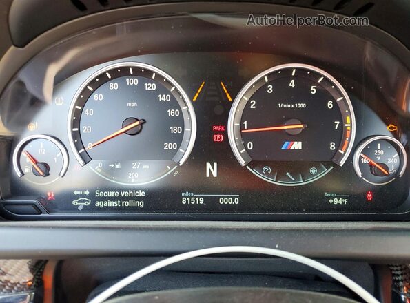 WBS6E9C5XGG437019 2016 BMW M6 Blue Vista del cuadro de instrumentos