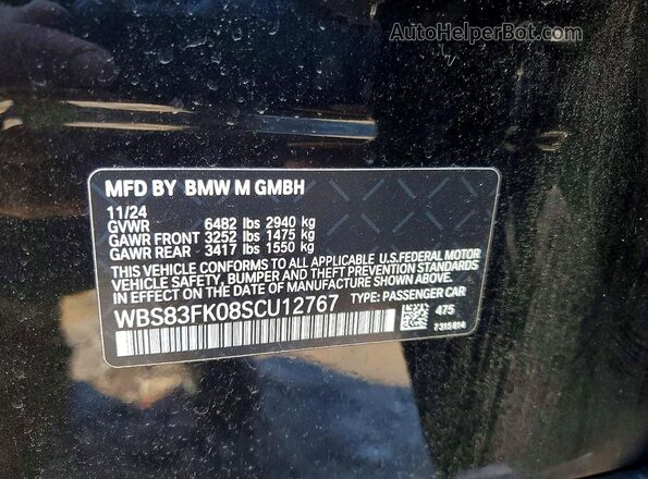 WBS83FK08SCU12767 2025 BMW M5 Black Vista del compartimento del motor