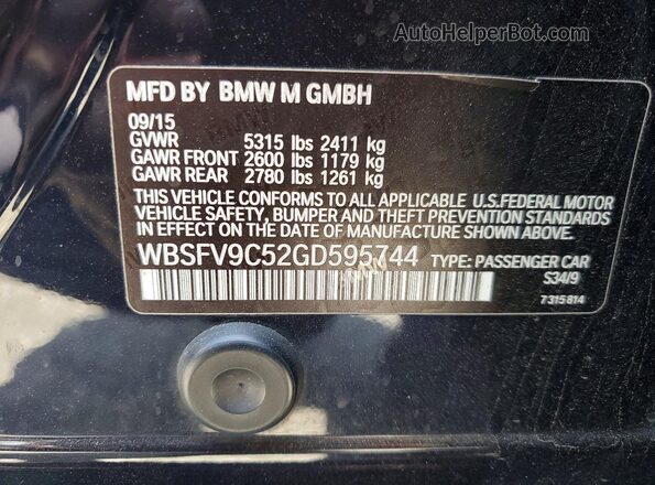 WBSFV9C52GD595744 2016 BMW M5 Blue Vista del compartimento del motor