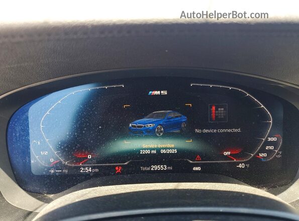 WBSJF0C0XLCE48324 2020 BMW M5 Blue Vista del cuadro de instrumentos
