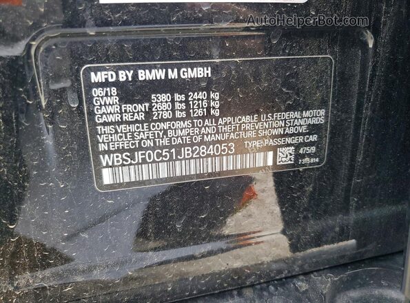 WBSJF0C51JB284053 2018 BMW M5 Black Engine compartment view