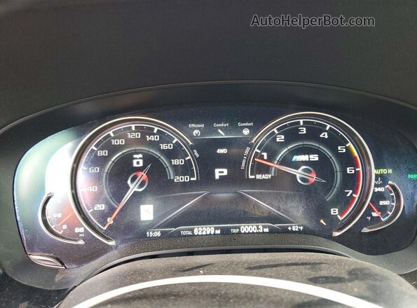 WBSJF0C51JB284053 2018 BMW M5 Black Instrument cluster view