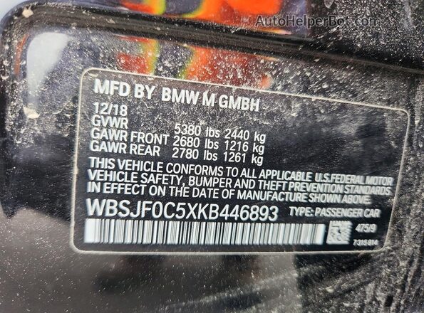 WBSJF0C5XKB446893 2019 BMW M5 Black ძრავის განყოფილების ხედი