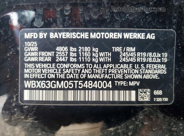 WBX63GM05T5484004 2026 BMW X2 Black Widok naklejki z numerem VIN