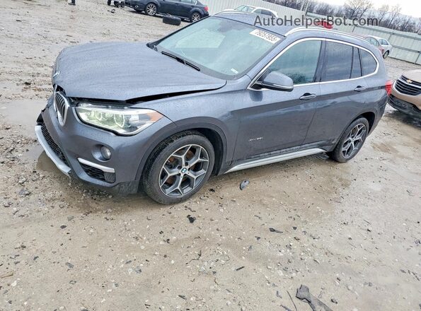 WBXHT3C34H5F85185 2017 BMW X1 Gray Առջևի ձախ երեք քառորդ տեսարան