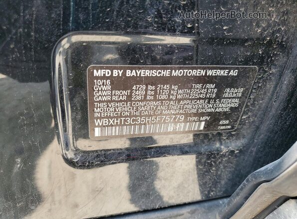 WBXHT3C35H5F75779 2017 BMW X1 Черный Вид подкапотного пространства