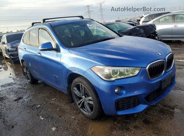 WBXHT3C36J5L25194 2018 BMW X1 Синий Передняя правая четверть