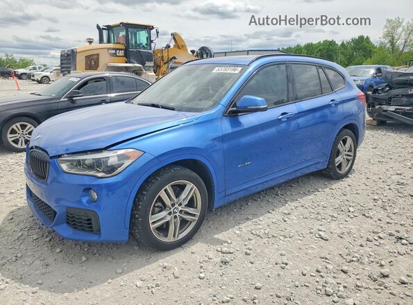 WBXHT3C38H5F77378 2017 BMW X1 Синий Передняя левая четверть