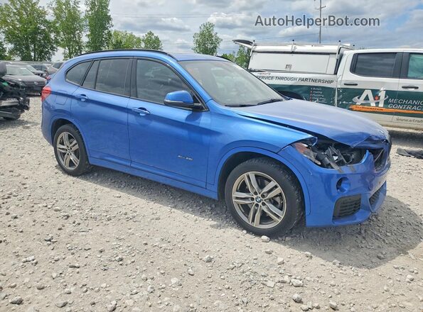 WBXHT3C38H5F77378 2017 BMW X1 Синий Передняя правая четверть