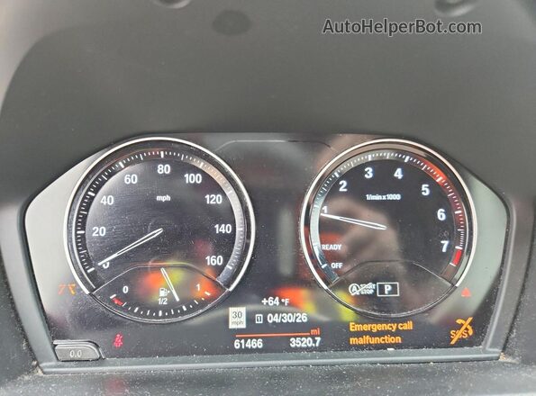 WBXHT3C51K3H34740 2019 BMW X1 Белый Вид щитка приборов