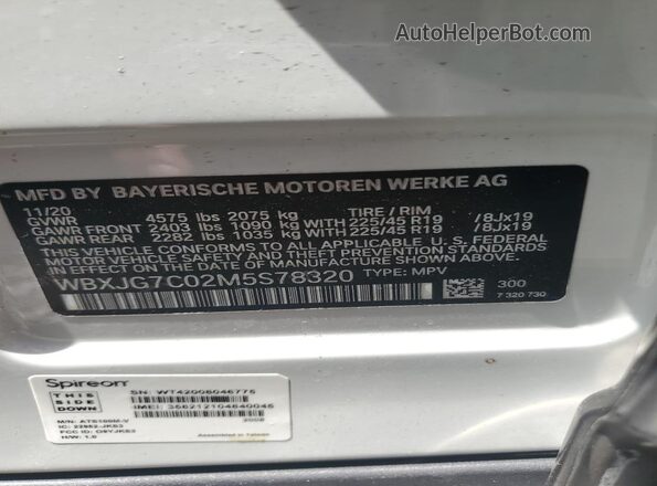 WBXJG7C02M5S78320 2021 BMW X1 Белый Вид подкапотного пространства
