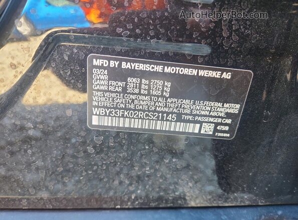 WBY33FK02RCS21145 2024 BMW OTHER Black Вид підкапотного простору