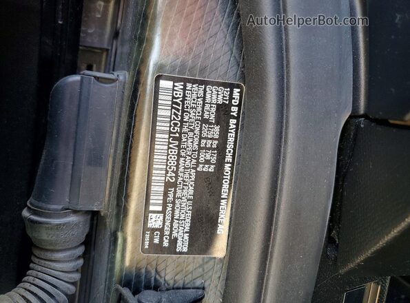 WBY7Z2C51JVB88542 2018 BMW I3 Black Vista del compartimento del motor