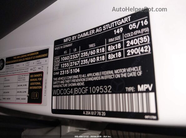 WDC0G4JB0GF109532 2016 MERCEDES-BENZ GLC 300 Белый Вид подкапотного пространства