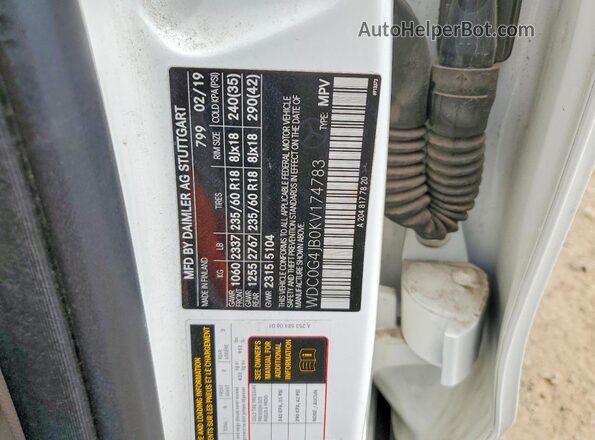 WDC0G4JB0KV174783 2019 MERCEDES-BENZ GLC-CLASS Белый Вид подкапотного пространства
