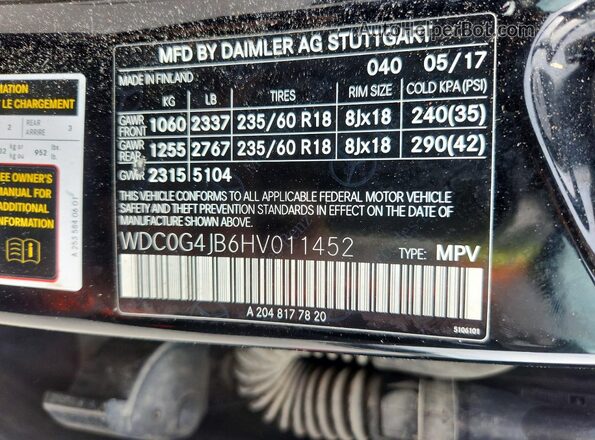 WDC0G4JB6HV011452 2017 MERCEDES-BENZ GLC-CLASS Black ძრავის განყოფილების ხედი