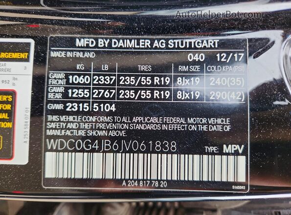 WDC0G4JB6JV061838 2018 MERCEDES-BENZ GLC-CLASS Black ძრავის განყოფილების ხედი