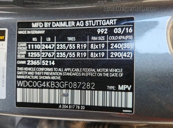 WDC0G4KB3GF087282 2016 MERCEDES-BENZ GLC-CLASS Charcoal Vista del compartimento del motor