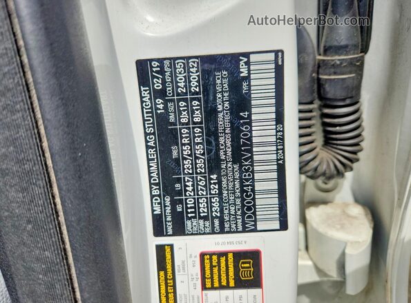 WDC0G4KB3KV170614 2019 MERCEDES-BENZ GLC-CLASS Белый Вид наклейки с VIN-кодом