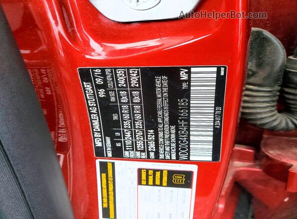 WDC0G4KB4HF166185 2017 MERCEDES-BENZ GLC-CLASS Red Вид наклейки з VIN-кодом