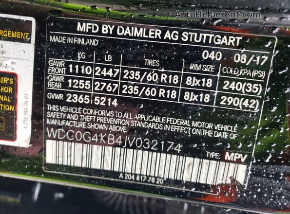 WDC0G4KB4JV032174 2018 MERCEDES-BENZ GLC-CLASS Black Vista del compartimento del motor