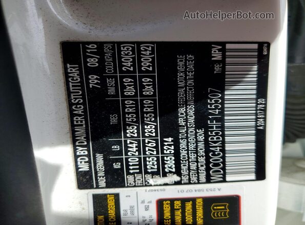 WDC0G4KB5HF145507 2017 MERCEDES-BENZ GLC-CLASS Белый Вид подкапотного пространства