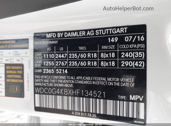 WDC0G4KBXHF134521 2017 MERCEDES-BENZ GLC 300 White Vista del compartimento del motor
