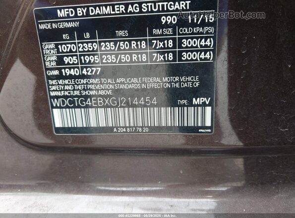 WDCTG4EBXGJ214454 2016 MERCEDES-BENZ GLA 250 Black ძრავის განყოფილების ხედი