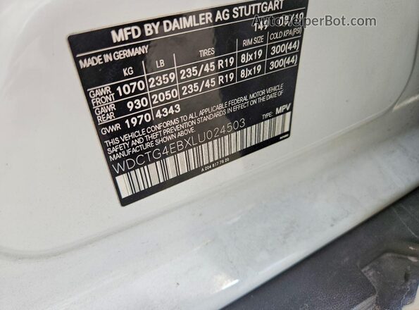 WDCTG4EBXLU024503 2020 MERCEDES-BENZ GLA White Շարժիչի բաժամունքի տեսք