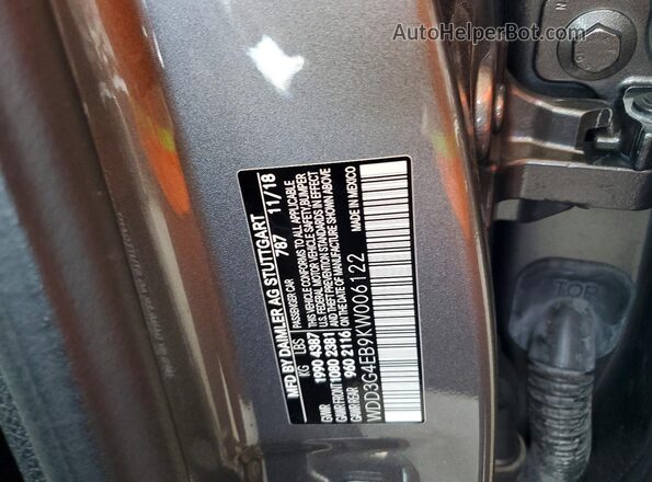 WDD3G4EB9KW006122 2019 MERCEDES-BENZ A Gray ძრავის განყოფილების ხედი