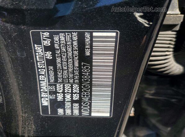 WDDSJ4EB2GN384857 2016 MERCEDES-BENZ CLA-CLASS Black Vista del compartimento del motor