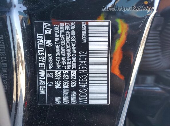WDDSJ4EB3JN504012 2018 MERCEDES-BENZ CLA-CLASS Black ძრავის განყოფილების ხედი