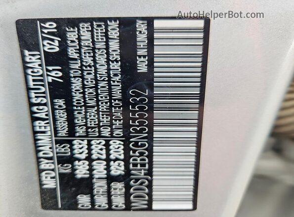 WDDSJ4EB5GN355532 2016 MERCEDES-BENZ CLA-CLASS Silver Вид підкапотного простору