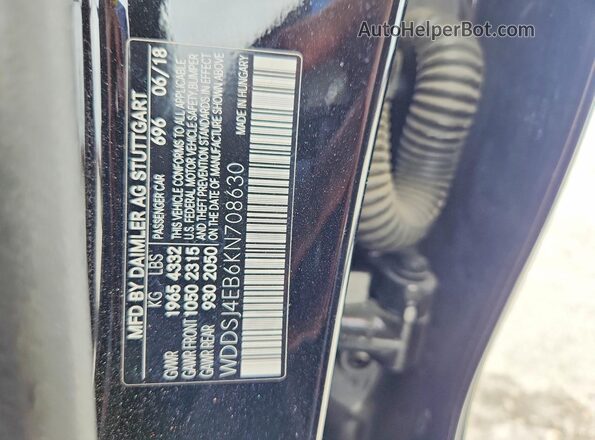 WDDSJ4EB6KN708630 2019 MERCEDES-BENZ CLA-CLASS Черный Вид подкапотного пространства
